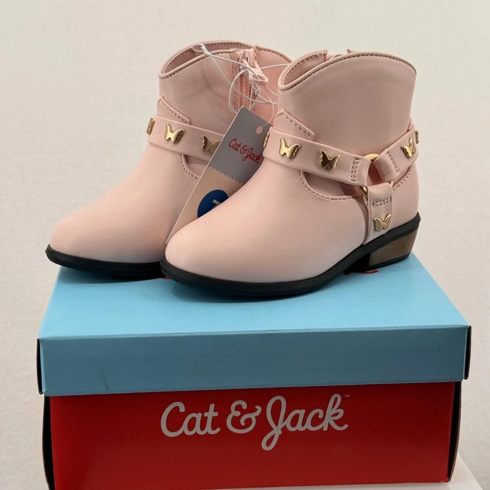 Cat & Jack Girls size 7 Pink Butterfly Boot
